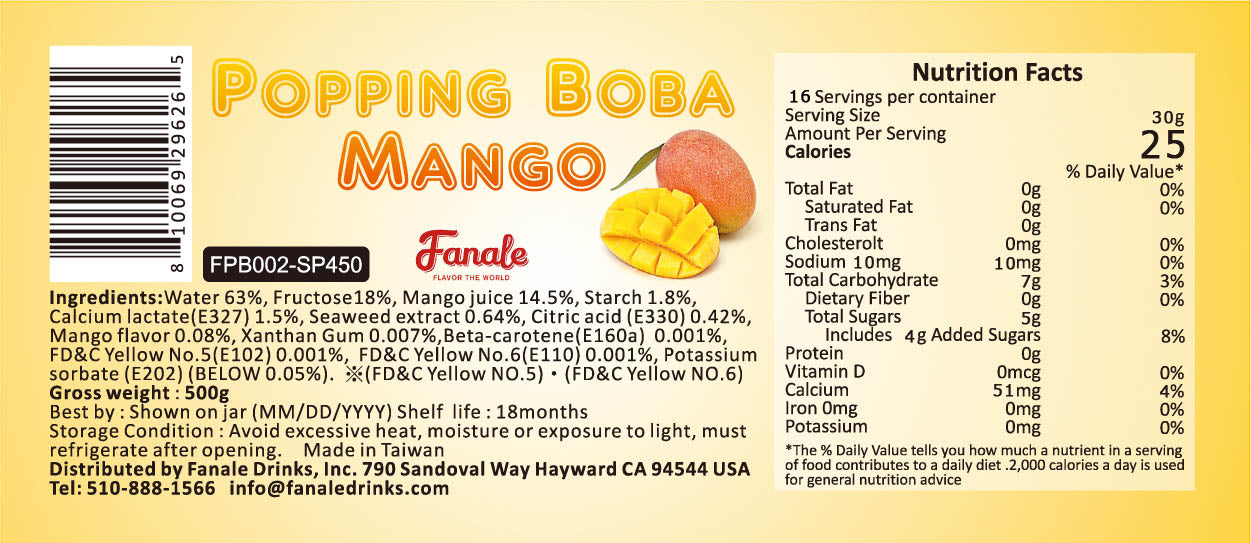 Popping Bursting Boba Juice Ball - (1 lb / Tub)