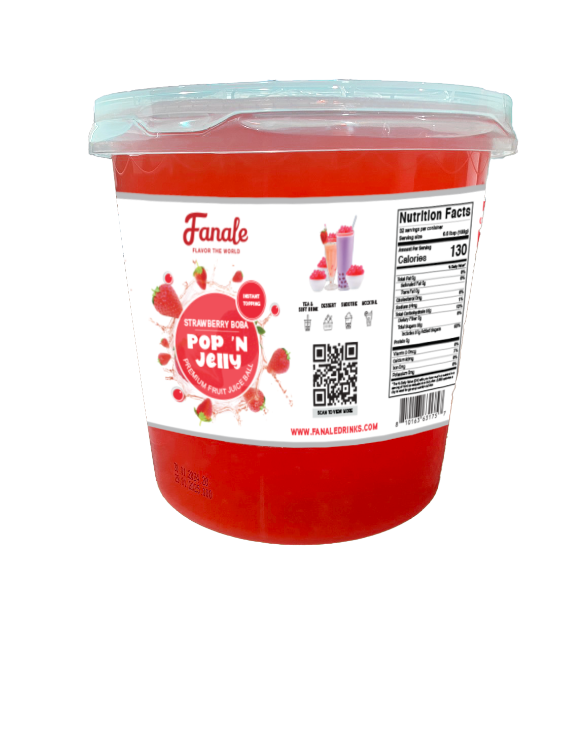 Pop ‘N Jelly Strawberry Boba (7.05lb/Bottle, 4 Bottles/cs)