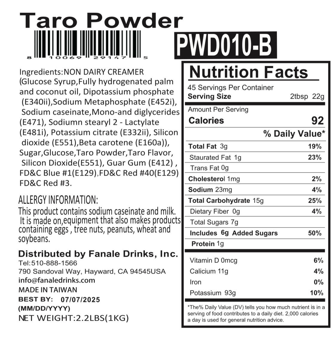 Taro Powder