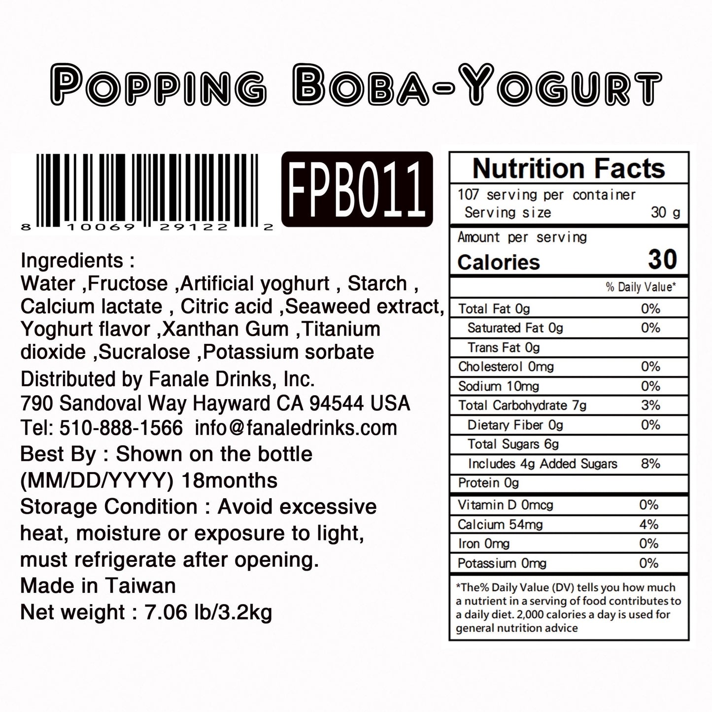 Popping Bursting Boba Juice Ball - Yogurt Flavor