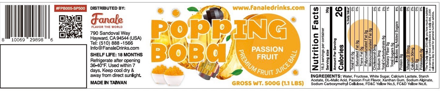 Popping Bursting Boba Juice Ball - (1 lb / Tub)
