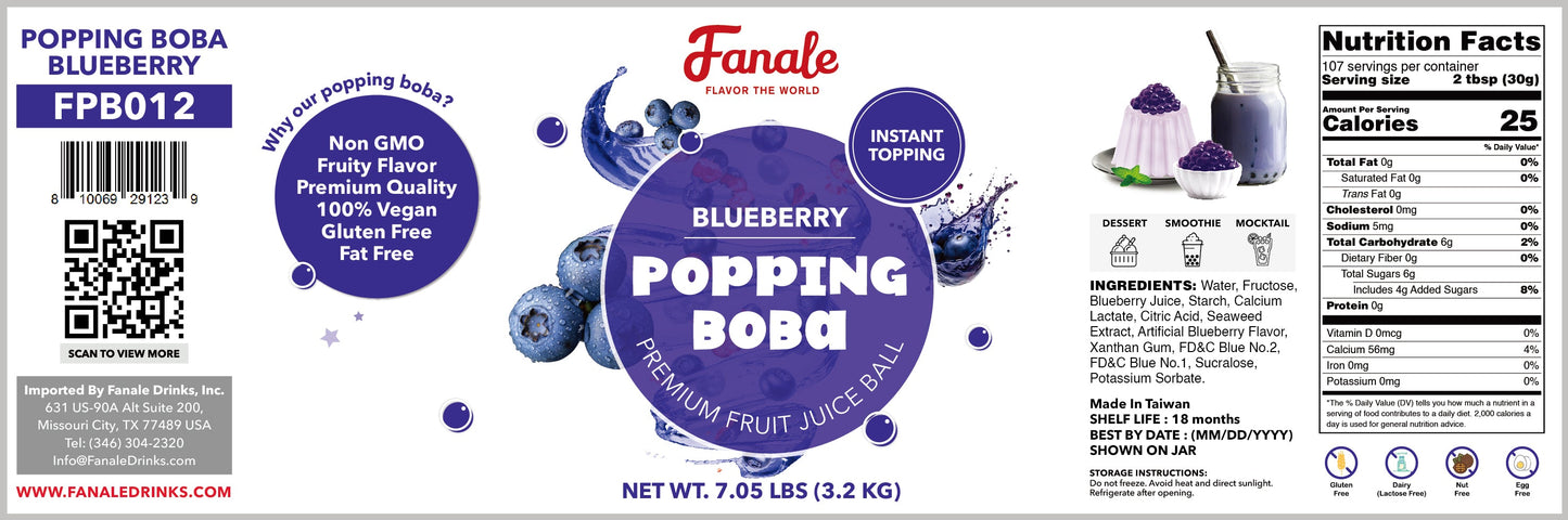 Popping Bursting Boba Juice Ball - Blueberry Flavor