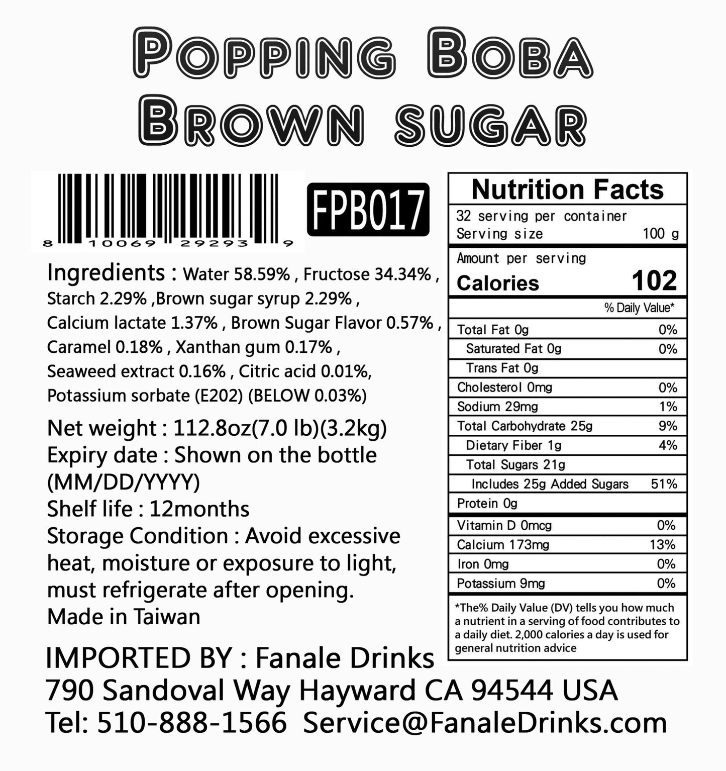 Popping Bursting Boba Juice Ball - Brown Sugar Flavor